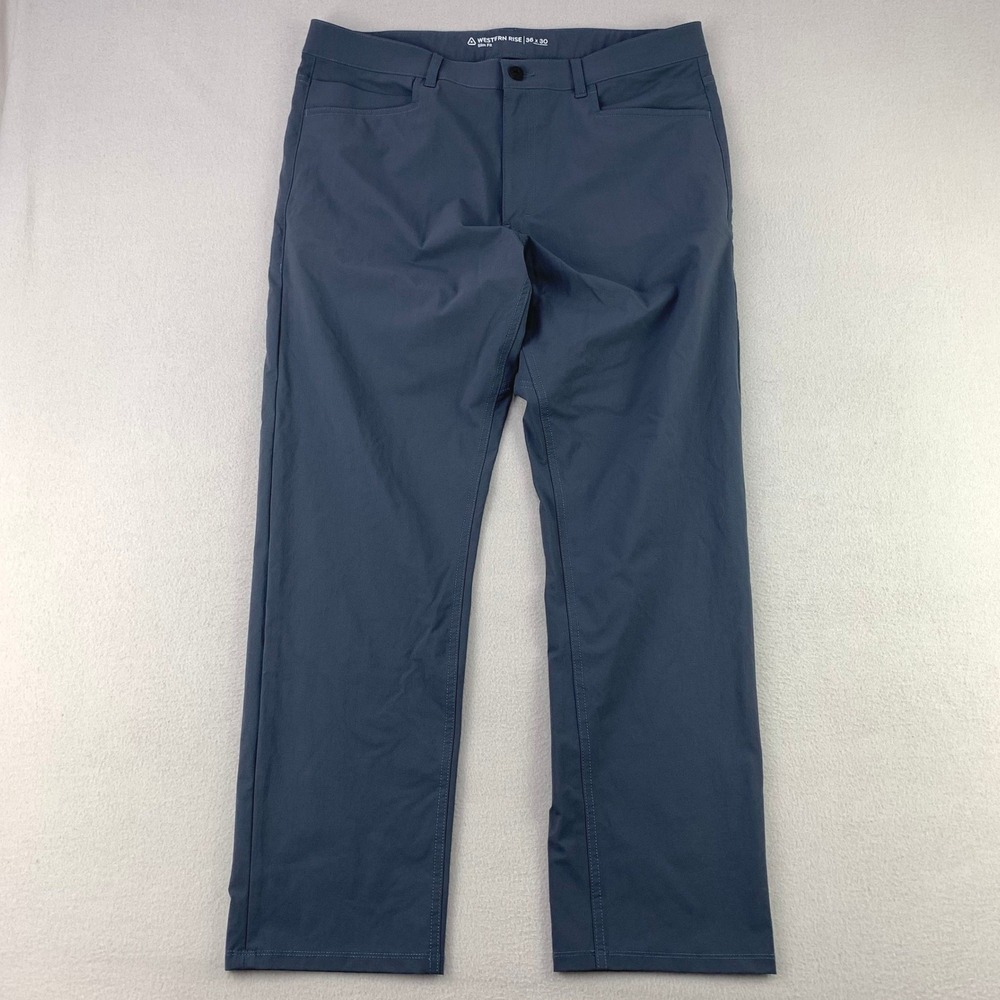Western Rise Evolution Pant Mens 36x30 Blue Slim-Fit Comfort Stretch Casual Golf